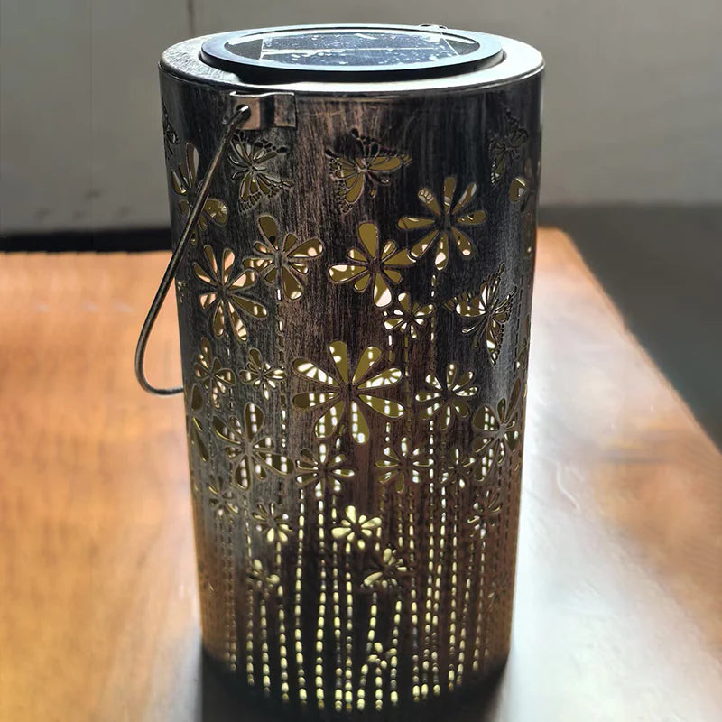 Modern Solar Lantern – Waterproof Butterfly & Peony Shadow LED Garden Landscape Light