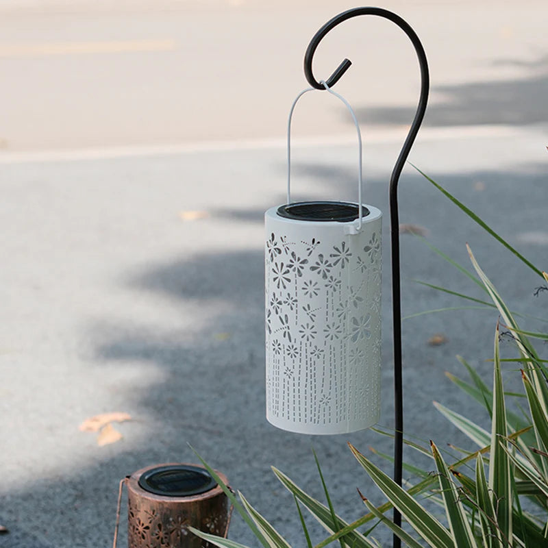 Modern Solar Lantern – Waterproof Butterfly & Peony Shadow LED Garden Landscape Light