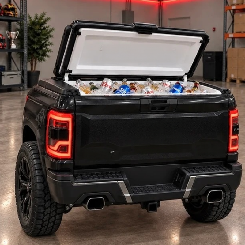 Truck Tailgate Replica Cooler – 50+ Can Capacity, Ice-Cold for Days 