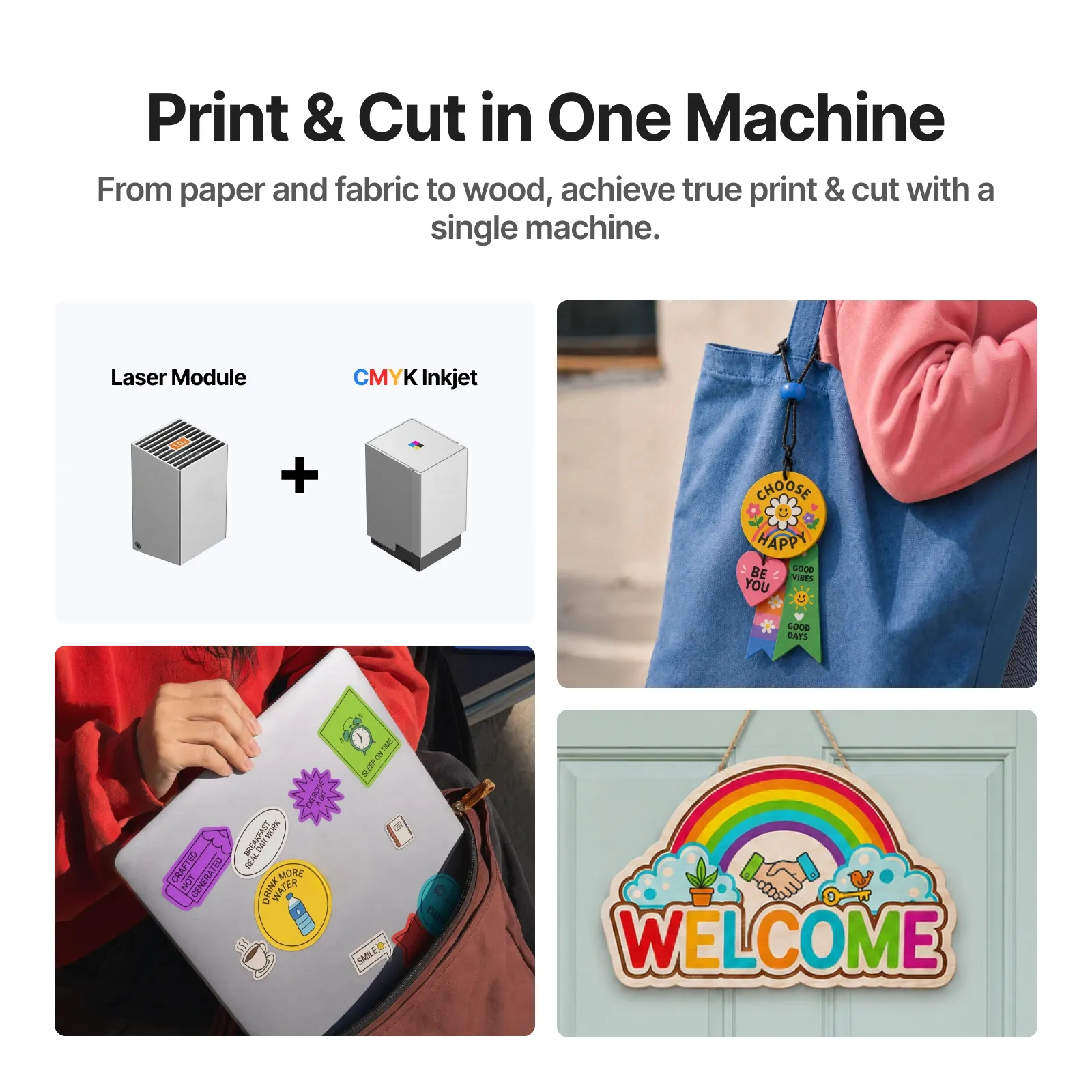 All-in-One Color Laser Cutter & Engraver – CMYK Print & Cut Machine