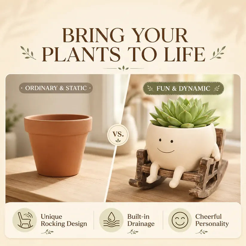 Cute Wobble Plant Pot – Decorative Mini Planter for Succulents & Small Indoor Plants