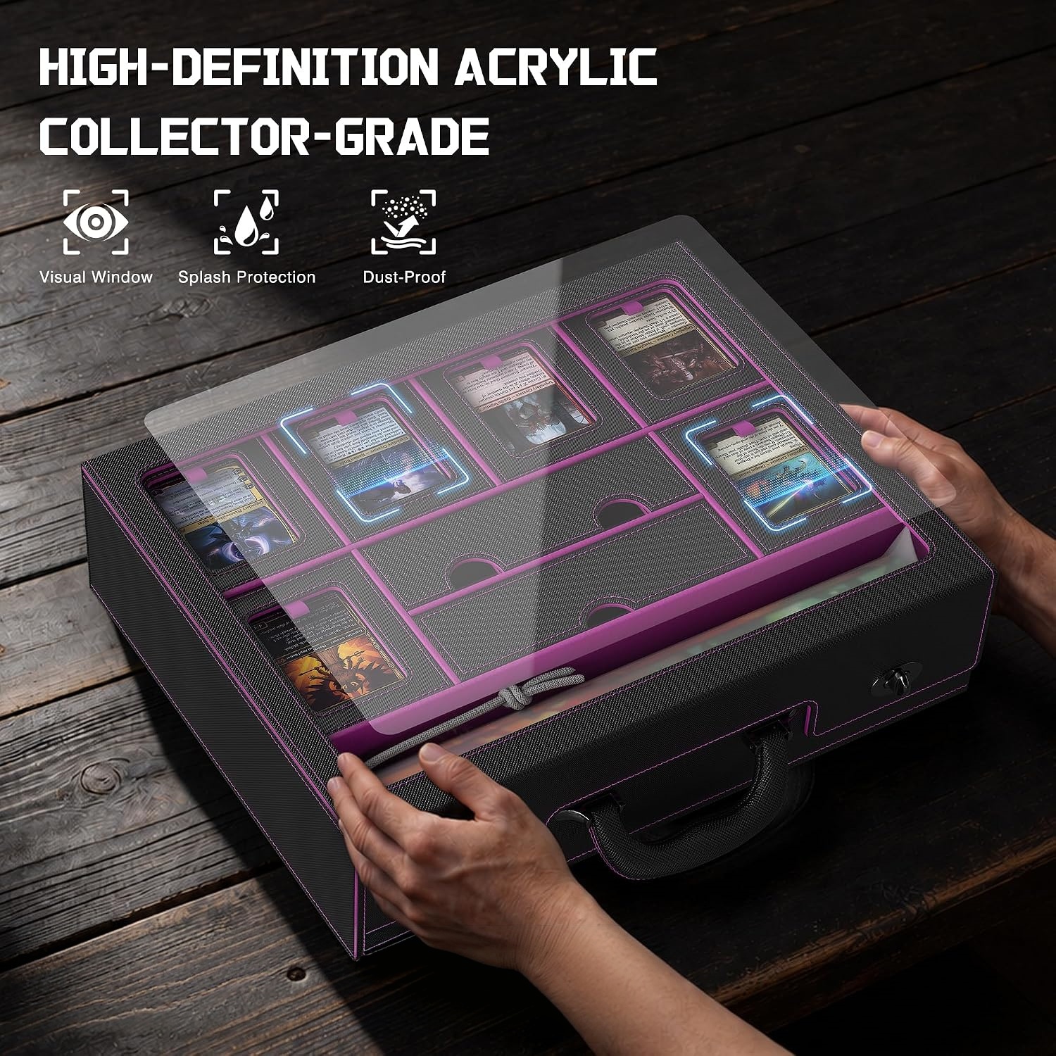 Modular 9-in-1 TCG Card Storage Box – Premium Deck Case with Display Window & Accessories