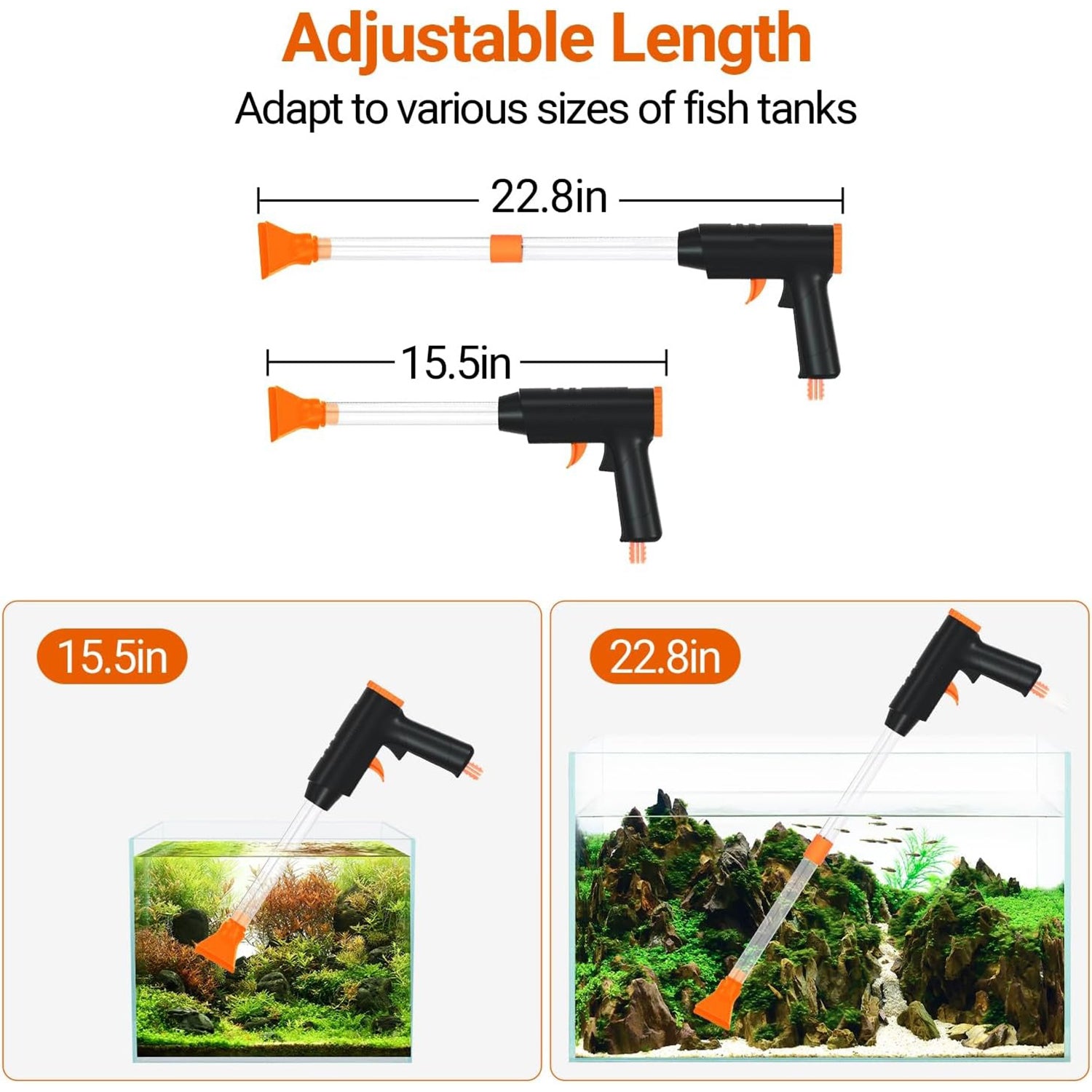 Manual aquarium gravel cleaner