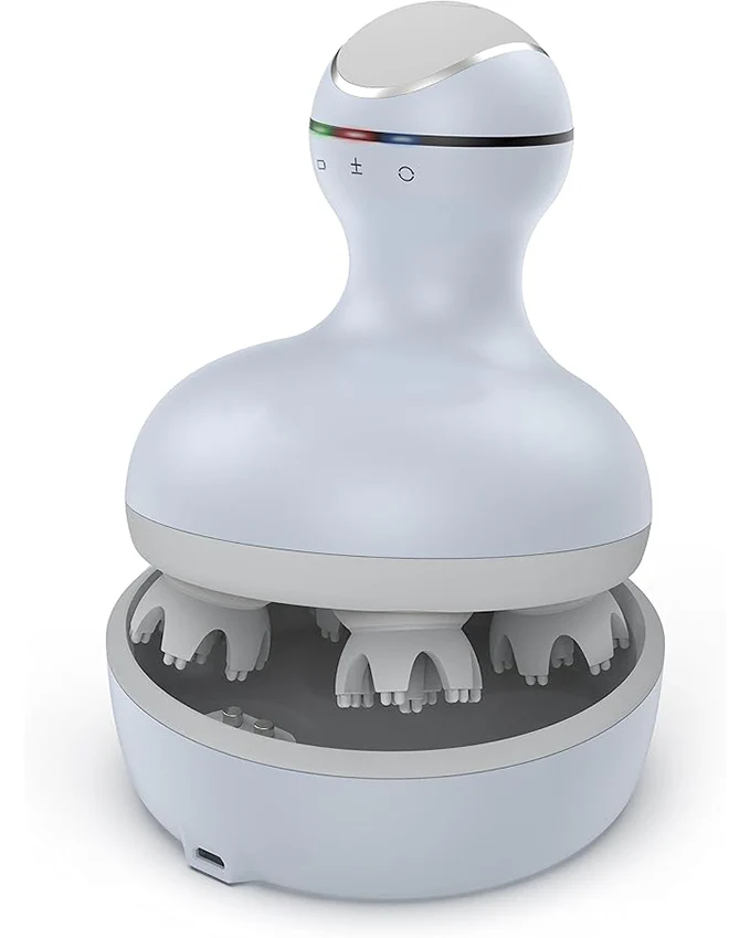 Electric cordless scalp massager with 84 kneading massage heads