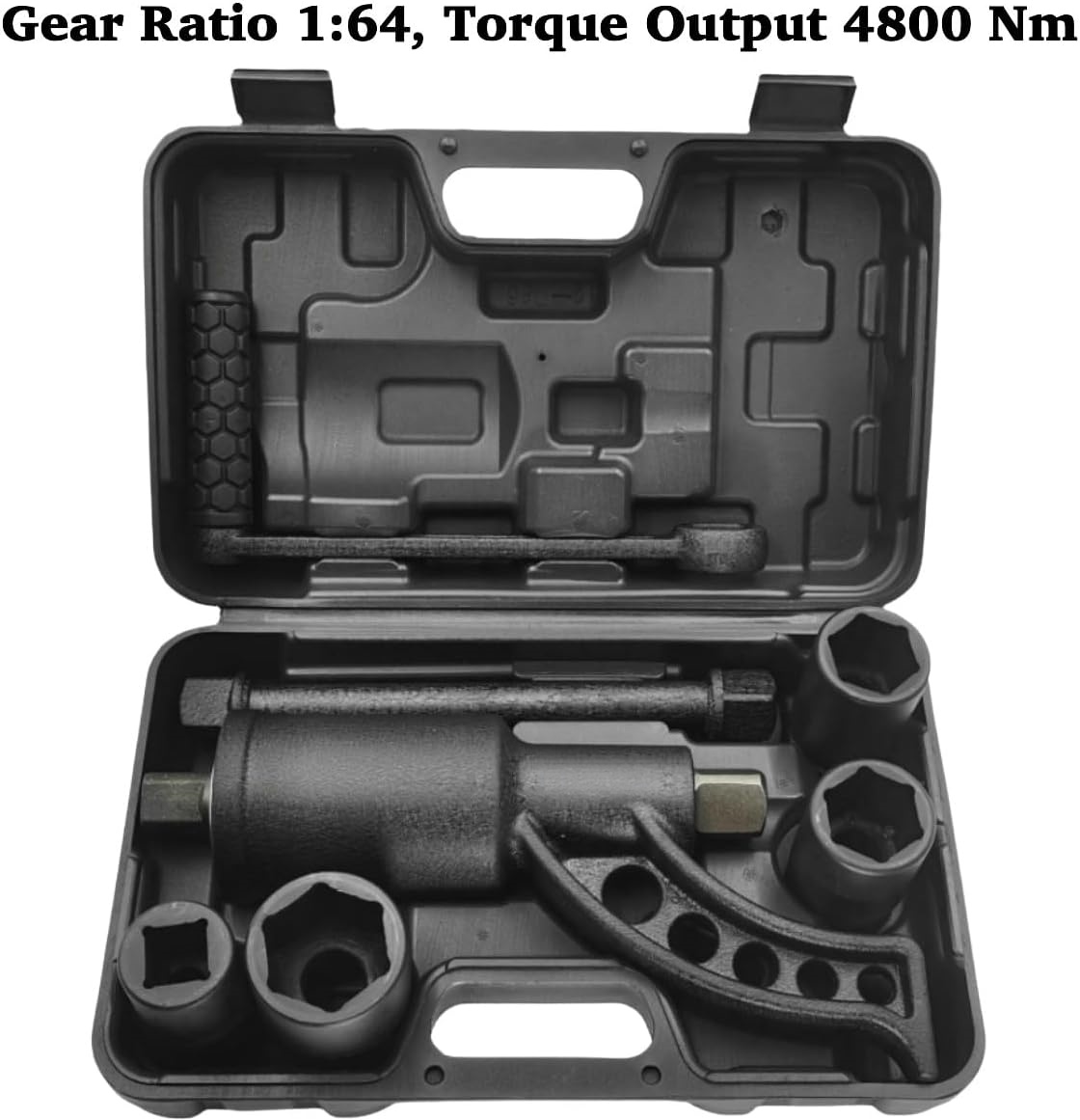 Heavy-Duty Torque Multiplier Wrench Set – 1:64 Gear Ratio, 4 Sockets, 4800NM Output