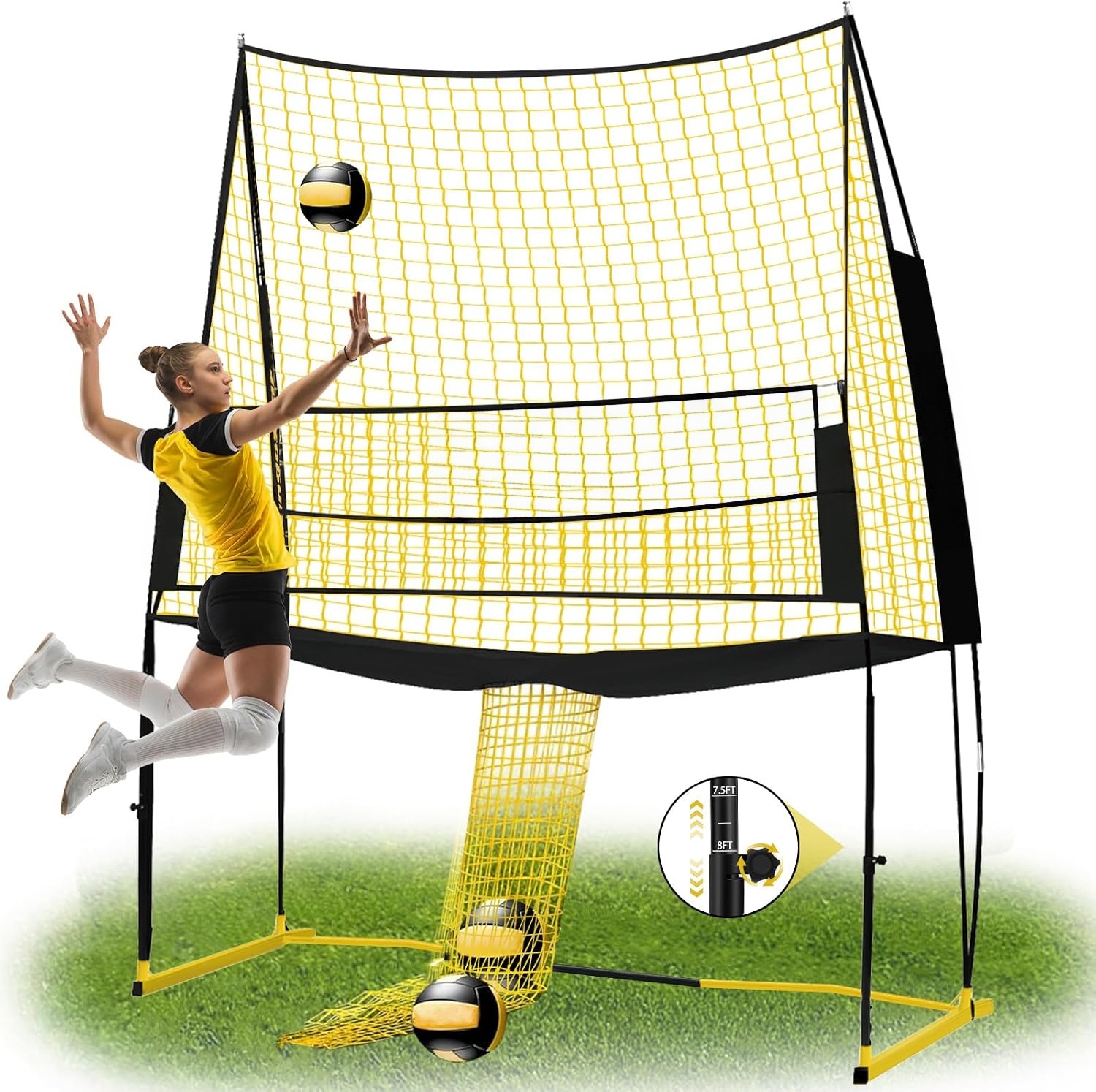 Adjustable Portable Volleyball Net System – 11×8 ft Backyard Training Set