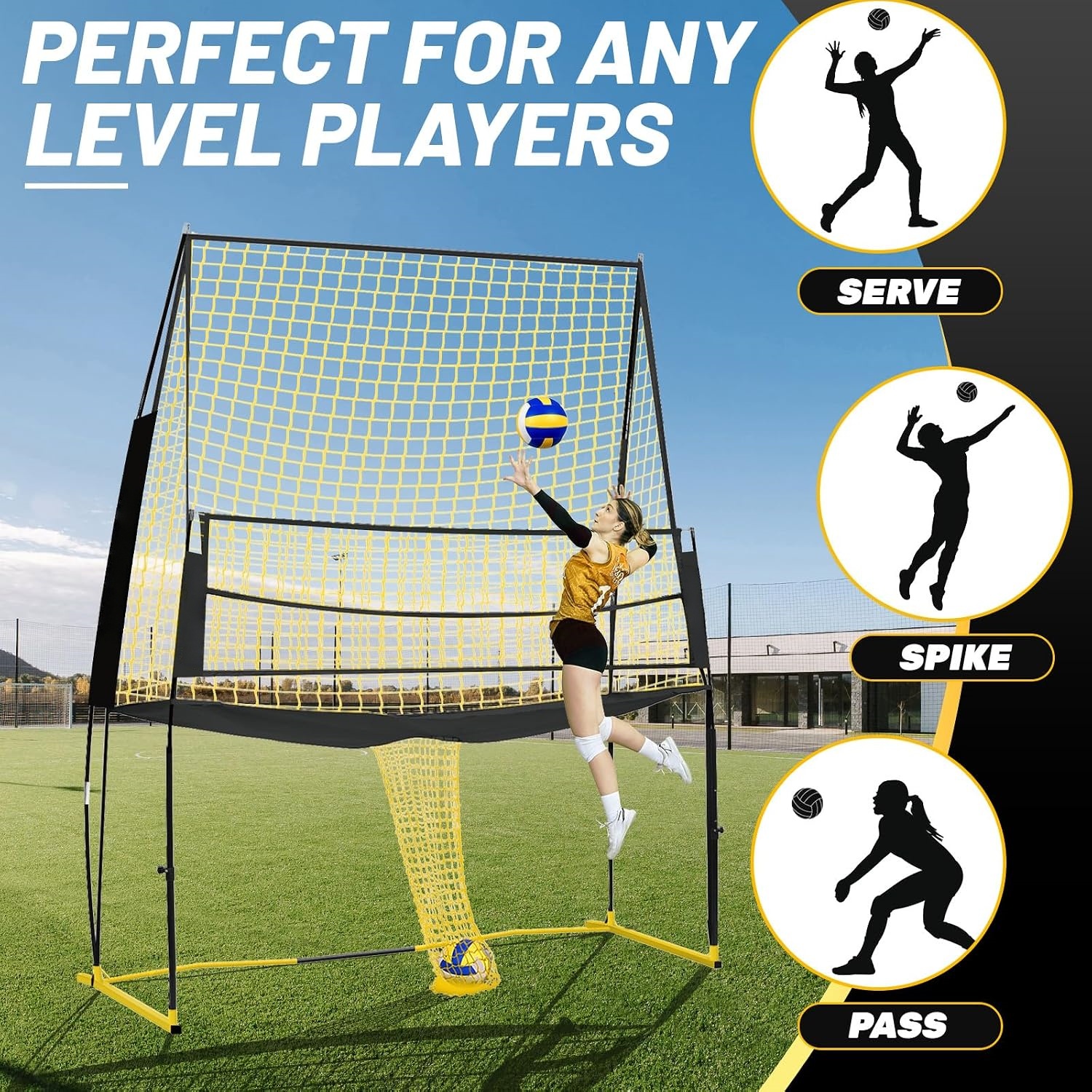 Adjustable Portable Volleyball Net System – 11×8 ft Backyard Training Set