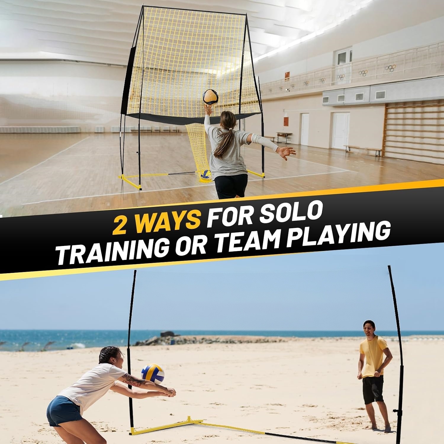 Adjustable Portable Volleyball Net System – 11×8 ft Backyard Training Set