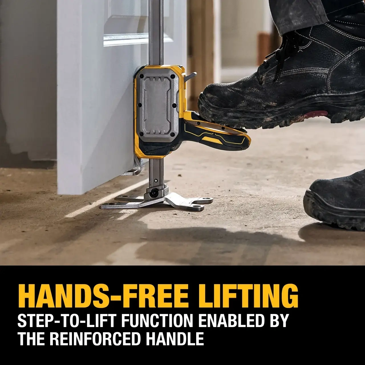 Heavy-Duty Construction Jack – Hands-Free Lifting up to 340 lbs with Step or Squeeze Control 