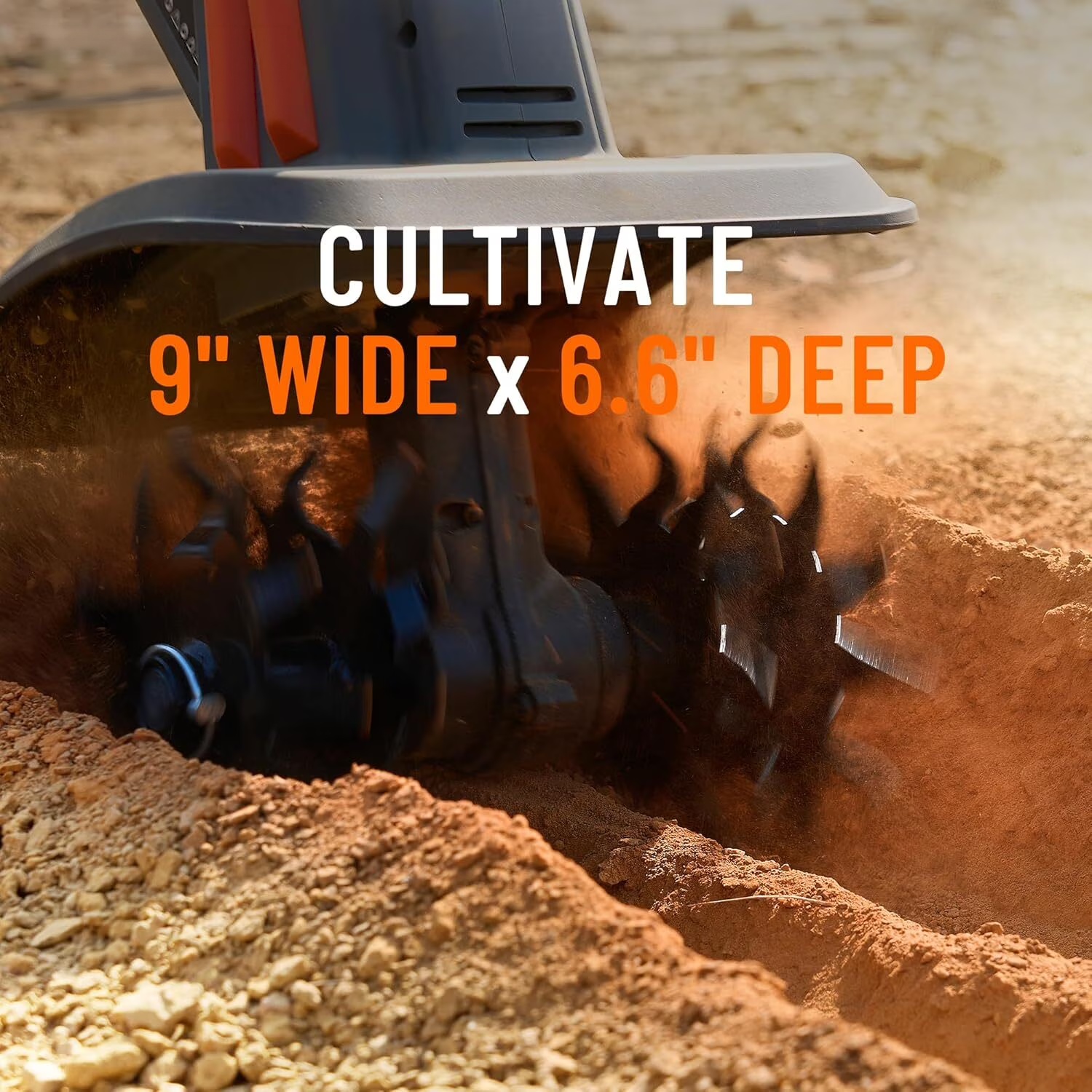 What's Included 1 × Cordless Tiller Unit 2 × 2.0Ah Batteries 1 × Fast Charger 1 × User Manual