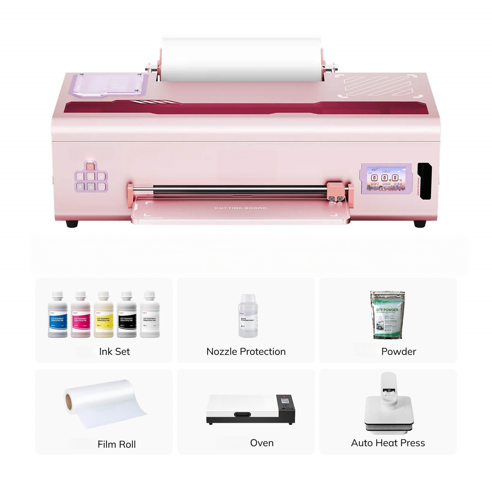 Easy-Start DTF Printer with Theme Screen – Low Maintenance, High Color Precision