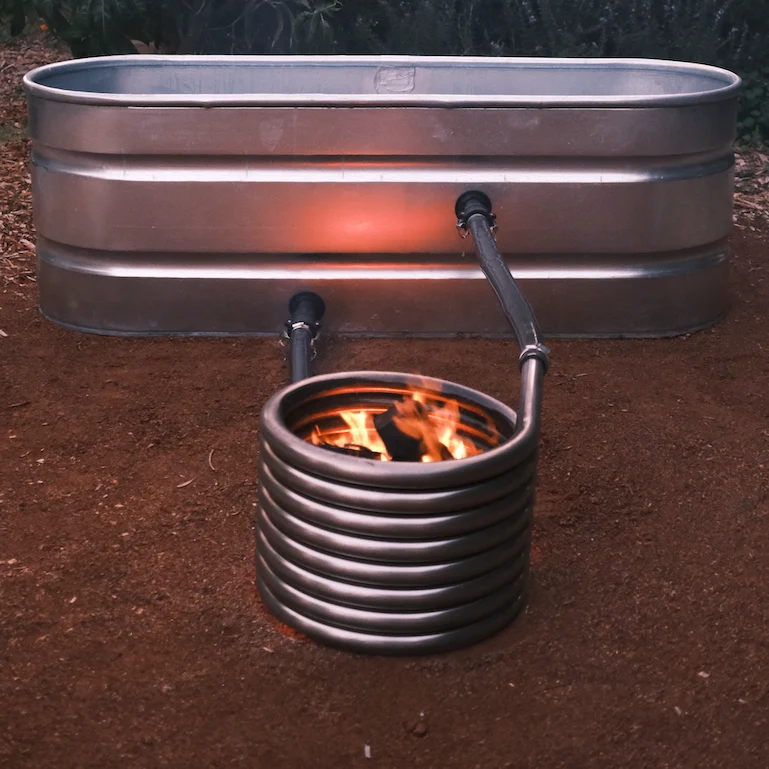 Off-Grid Wood-Fired Hot Tub – 2-Person Oval Soaking Tub with Coil Heater 
