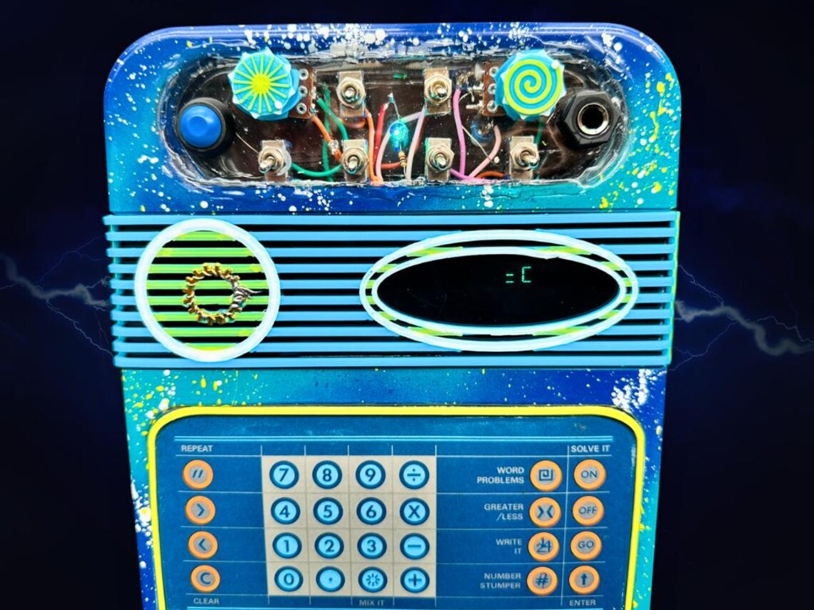 Circuit-Bent Educational Math Toy – One-of-a-Kind Glitch Instrument with Color-Changing LEDs 
