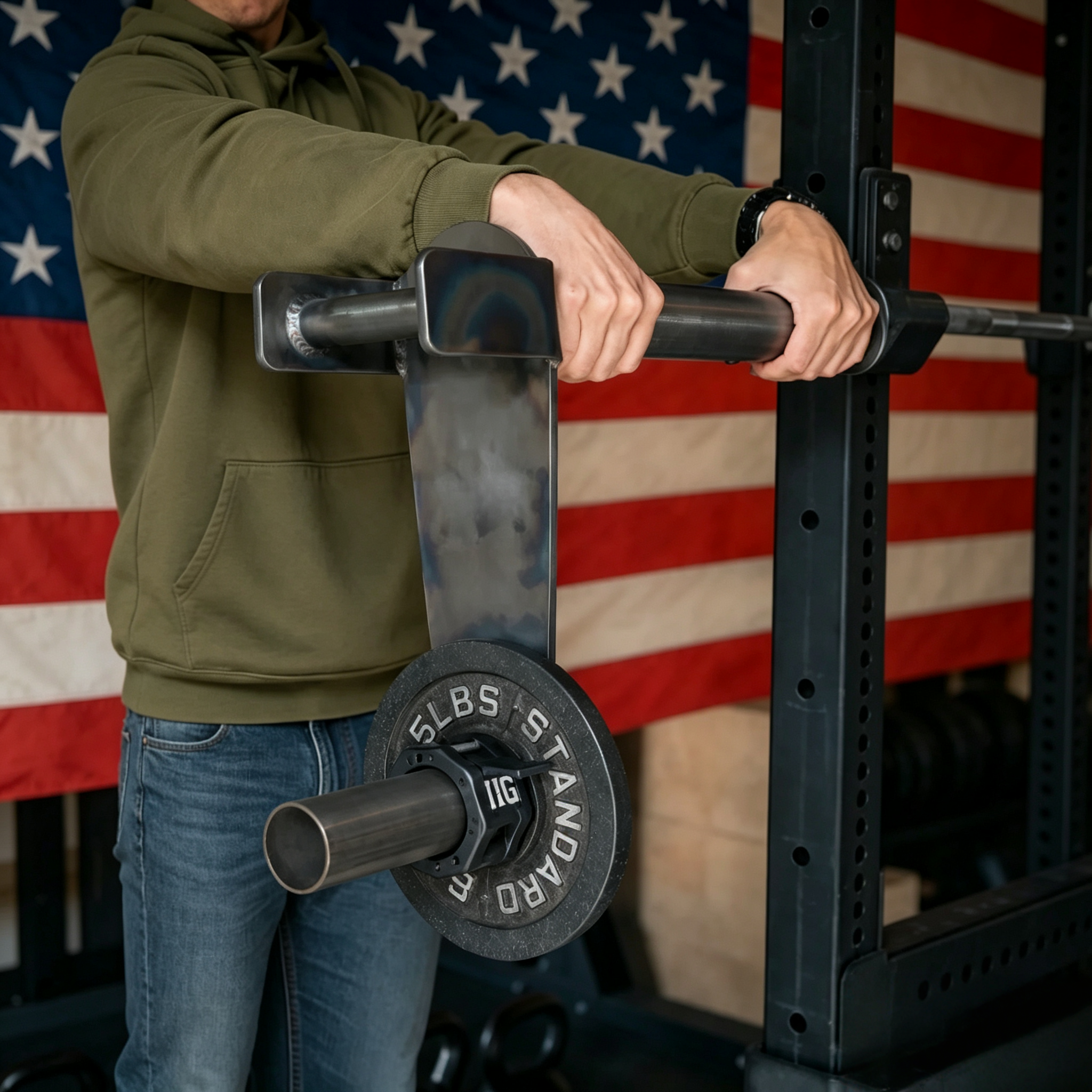 Adjustable Barbell Grip Trainer,Rotating Strength Attachment for Wrist Forearm Workouts