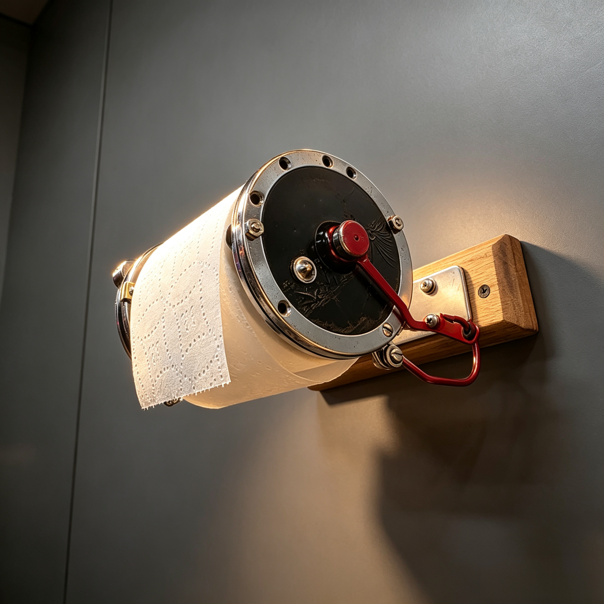 Fishing Reel Toilet Paper Holder – Wall Mounted