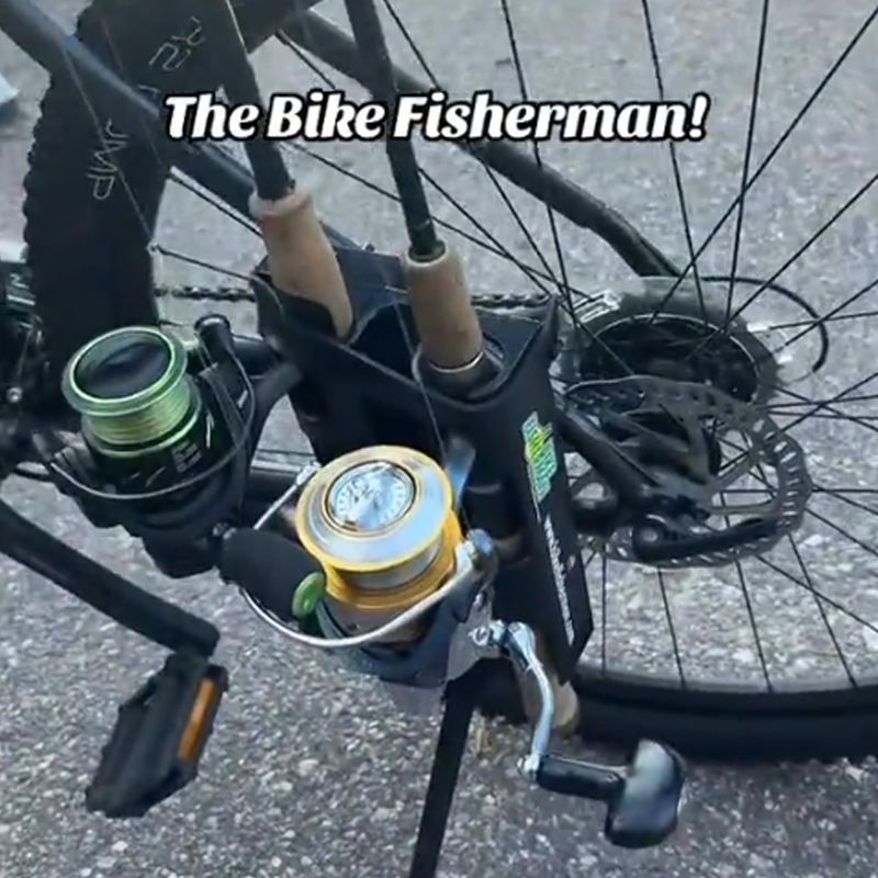 Bicycle-specific fishing rod holder, very easy to install