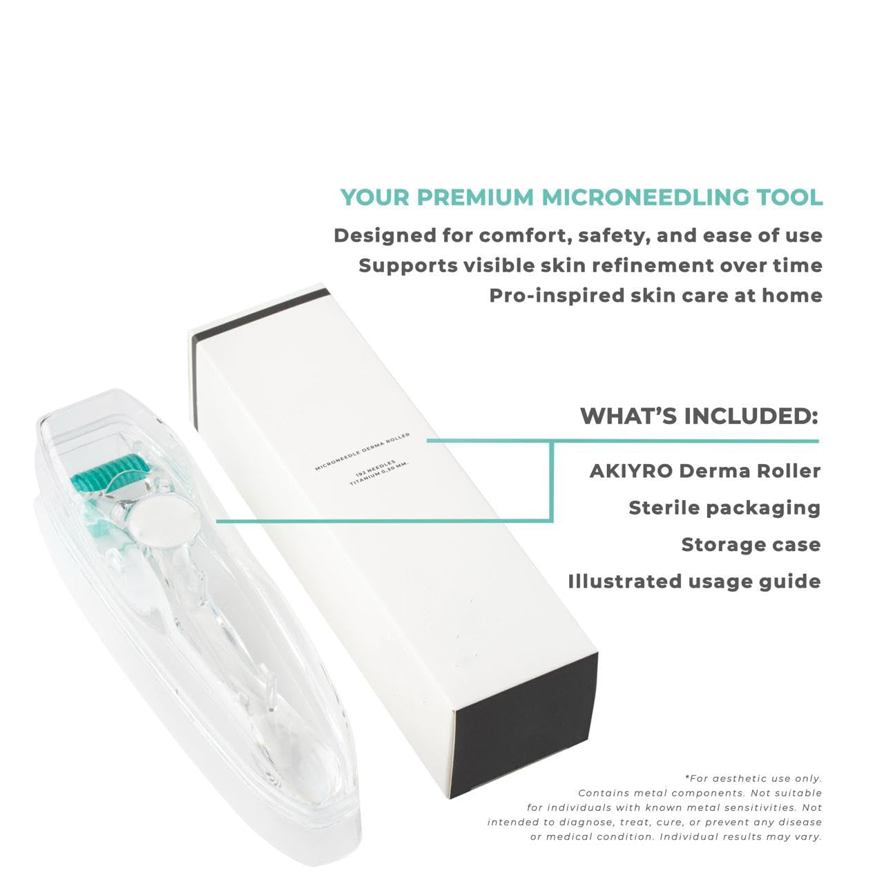 Derma Roller with Storage Case – 192 Microneedles Skin Care Tool