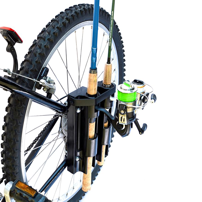 Bicycle-specific fishing rod holder, very easy to install