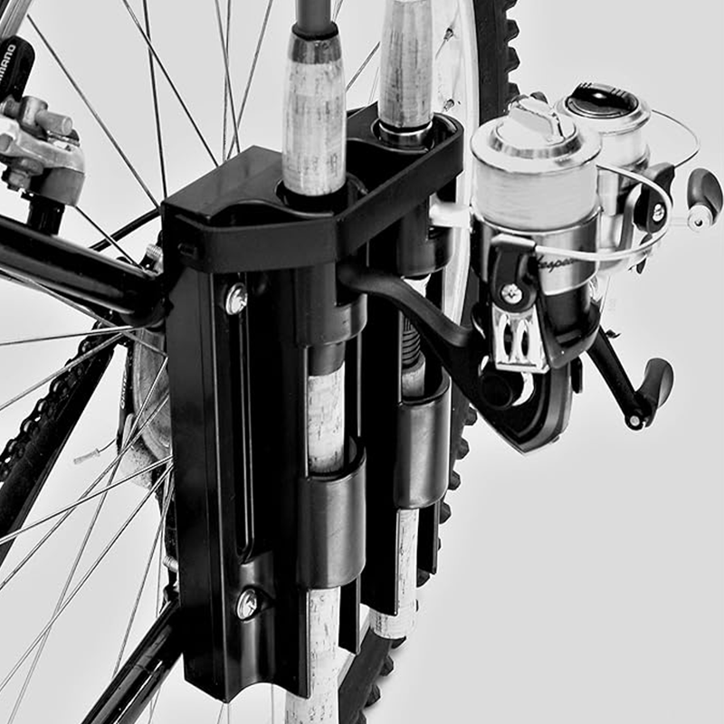 Bicycle-specific fishing rod holder, very easy to install