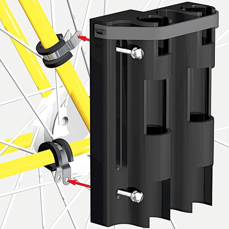 Bicycle-specific fishing rod holder, very easy to install