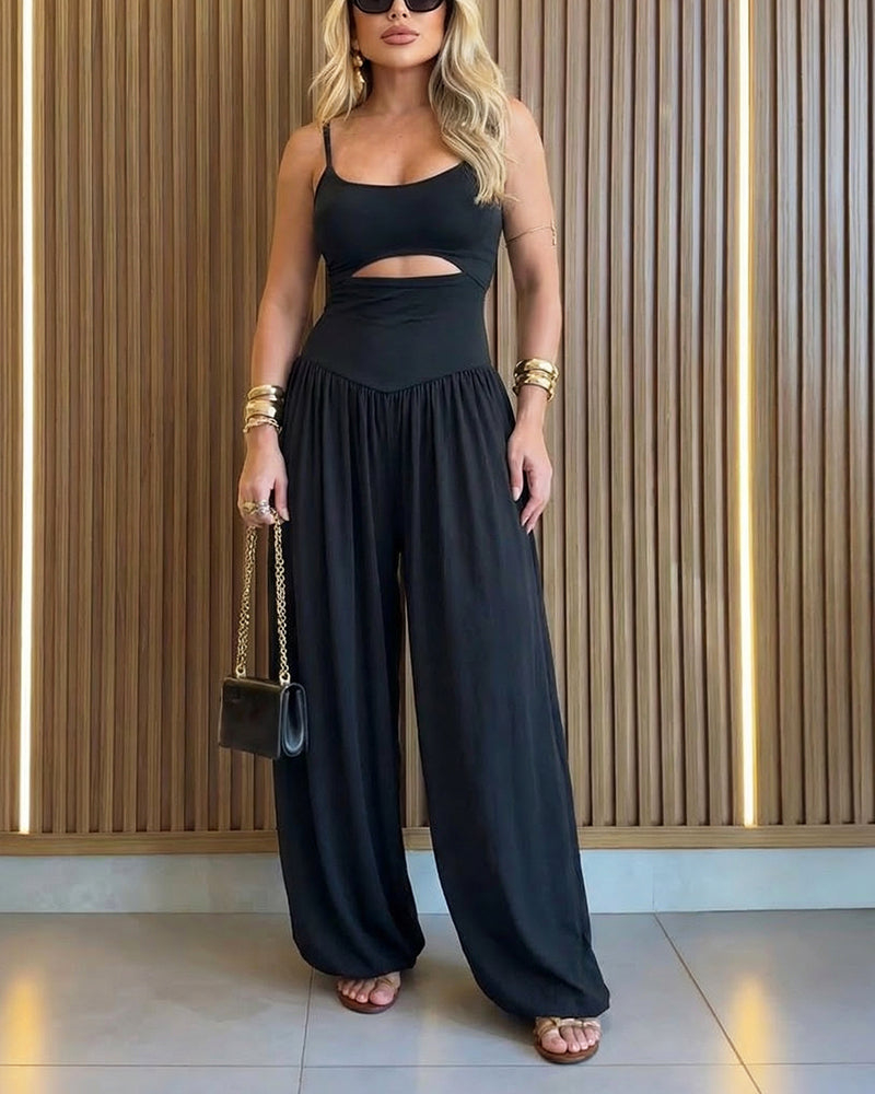 Women's Cut-out Waist Cami Jumpsuit