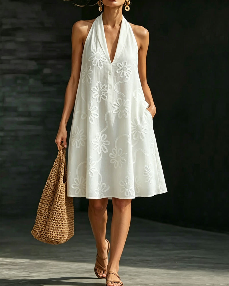 Women's fashionable spring/summer comfortable floral dress