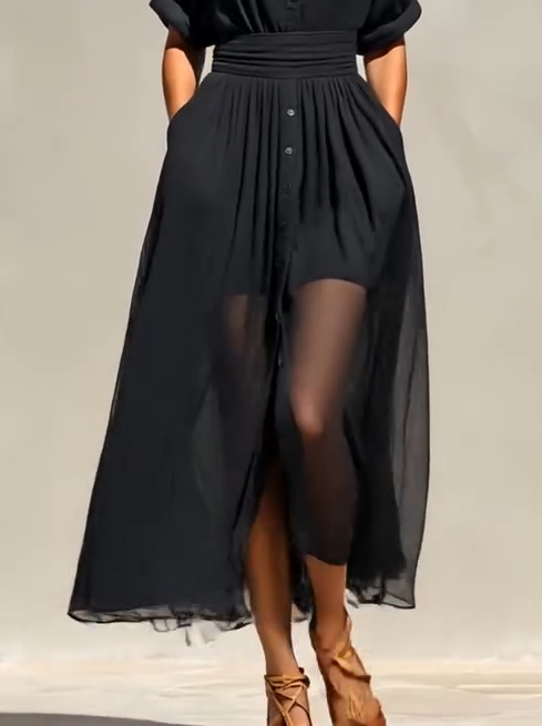 ✨New Chiffon Shirt Maxi Dress Is Here.🍂 Airy Elegance, Head-To-Toe Charm.✔️Perfect For Unforgettable Summer Moments