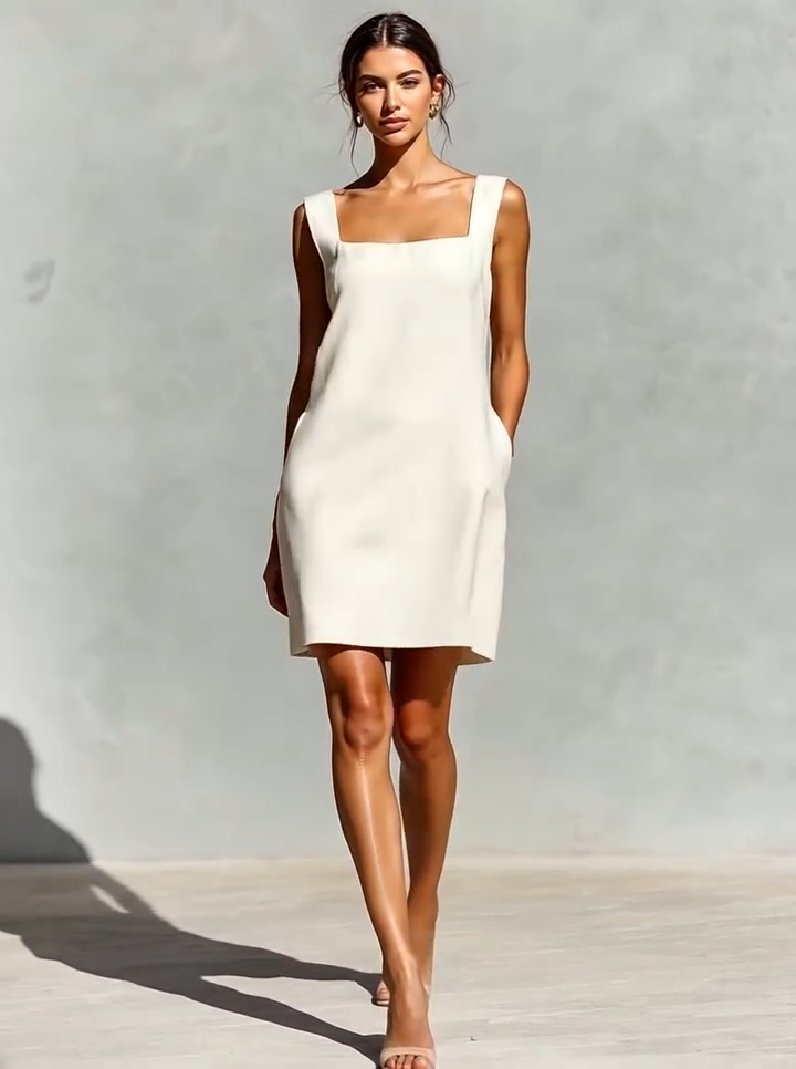 ✨New Square-Neck Linen Mini Dress Is Here.🍂 Timeless Elegance, Head-To-Toe Sophisticated Charm.✔️Perfect For Making Unforgettable Summer Memories.✔️