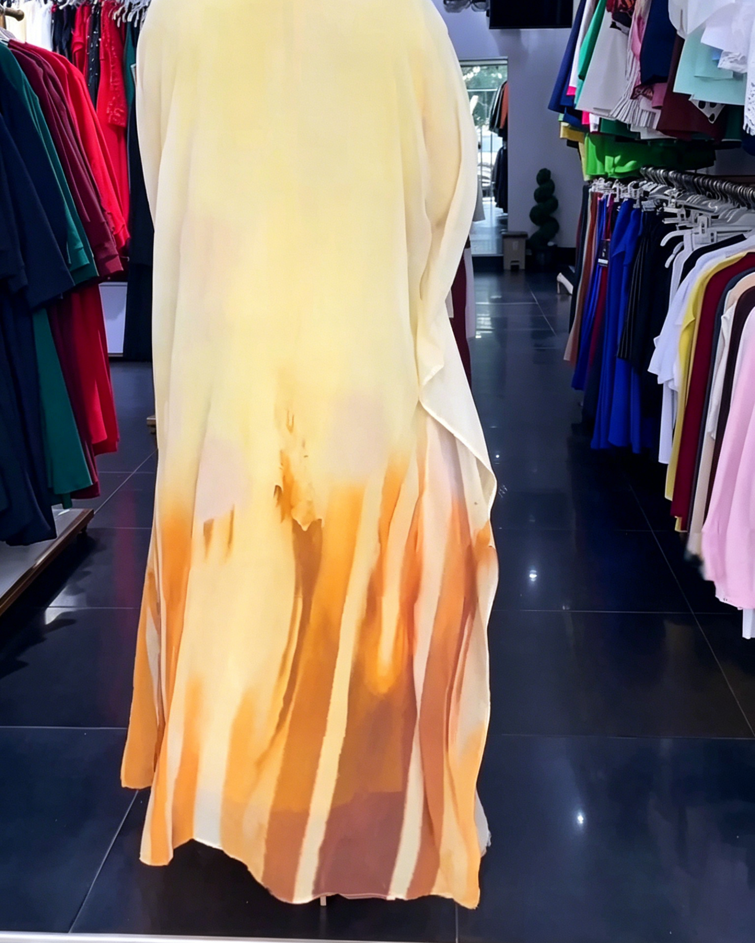 Yellow & Orange Ombre Loose Fit Maxi Dress