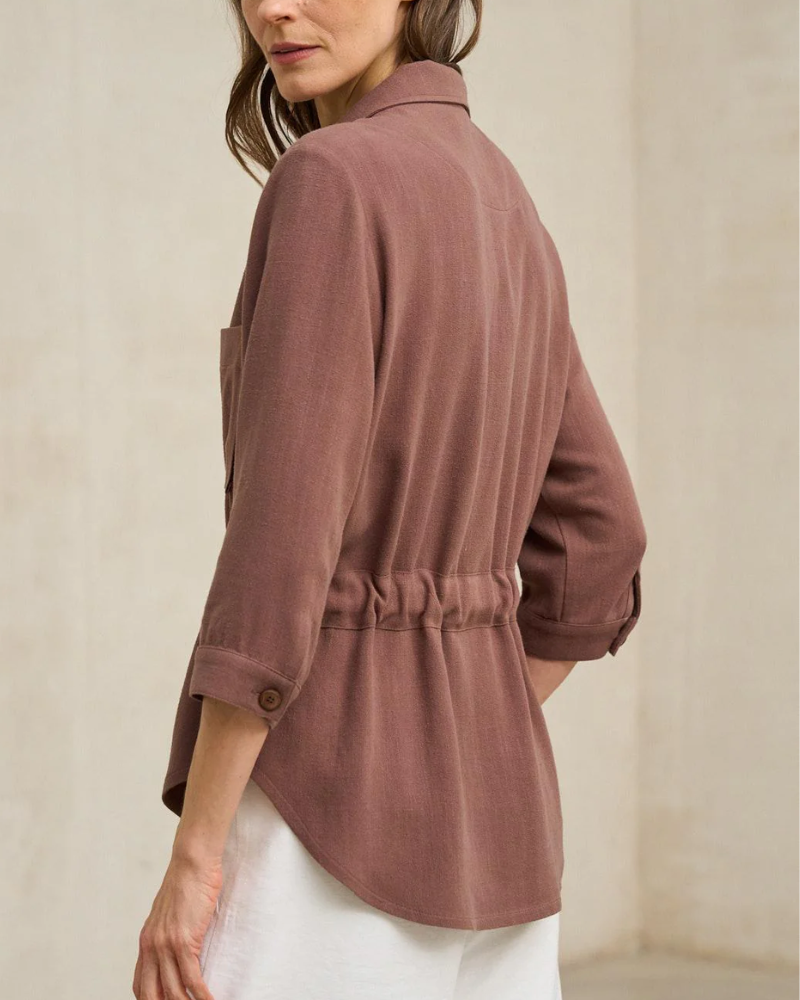 Women’s Casual Button Shirt With Drawstring Waist – Perfect For Everyday Wear