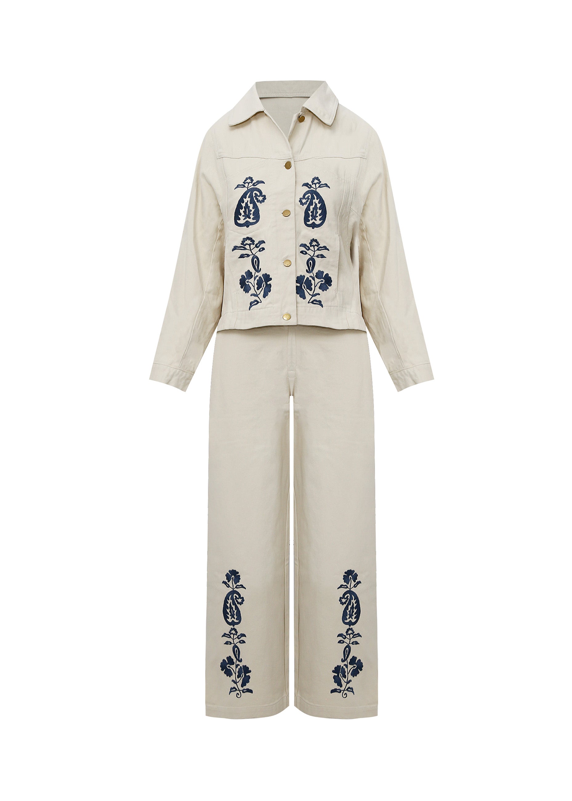 Conjunto Embroidered Twill Matching