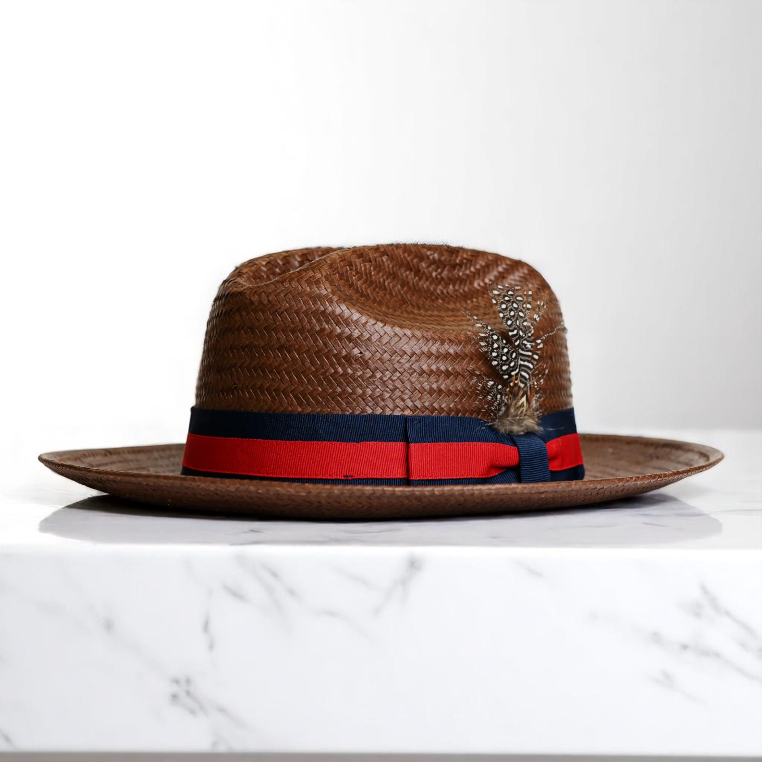 Patriotic Straw | Panama Fedora Hat - Dark Brown