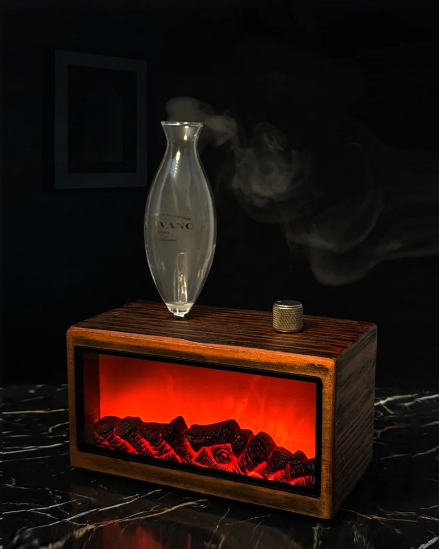 Gloryboundus Retro Fireplace Waterless Nebulizing Wood Diffuser - Essentials