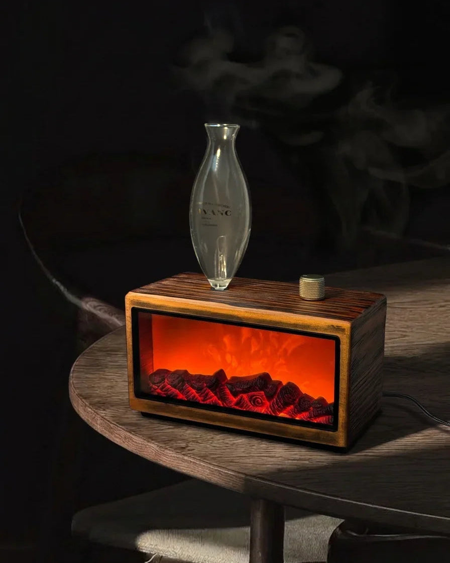 Gloryboundus Retro Fireplace Waterless Nebulizing Wood Diffuser - Essentials