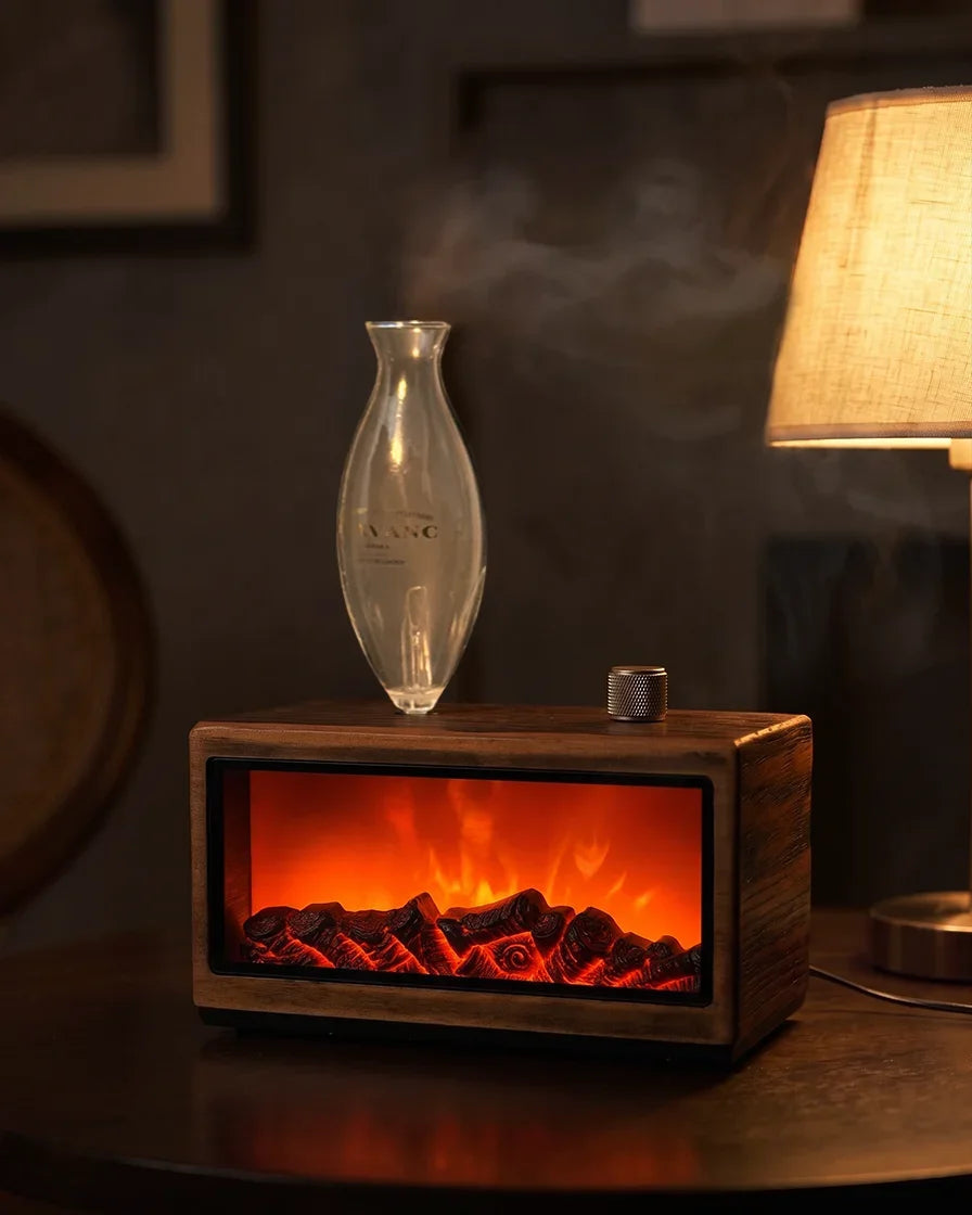 Gloryboundus Retro Fireplace Waterless Nebulizing Wood Diffuser - Essentials