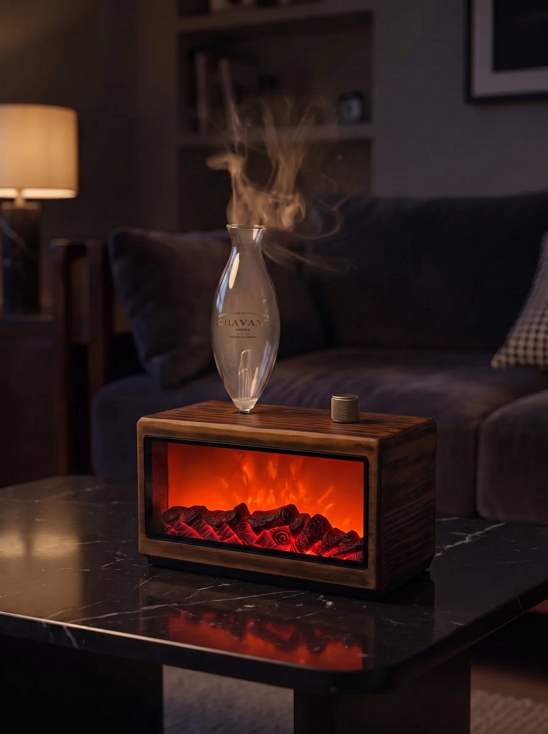 Gloryboundus Retro Fireplace Waterless Nebulizing Wood Diffuser - Essentials