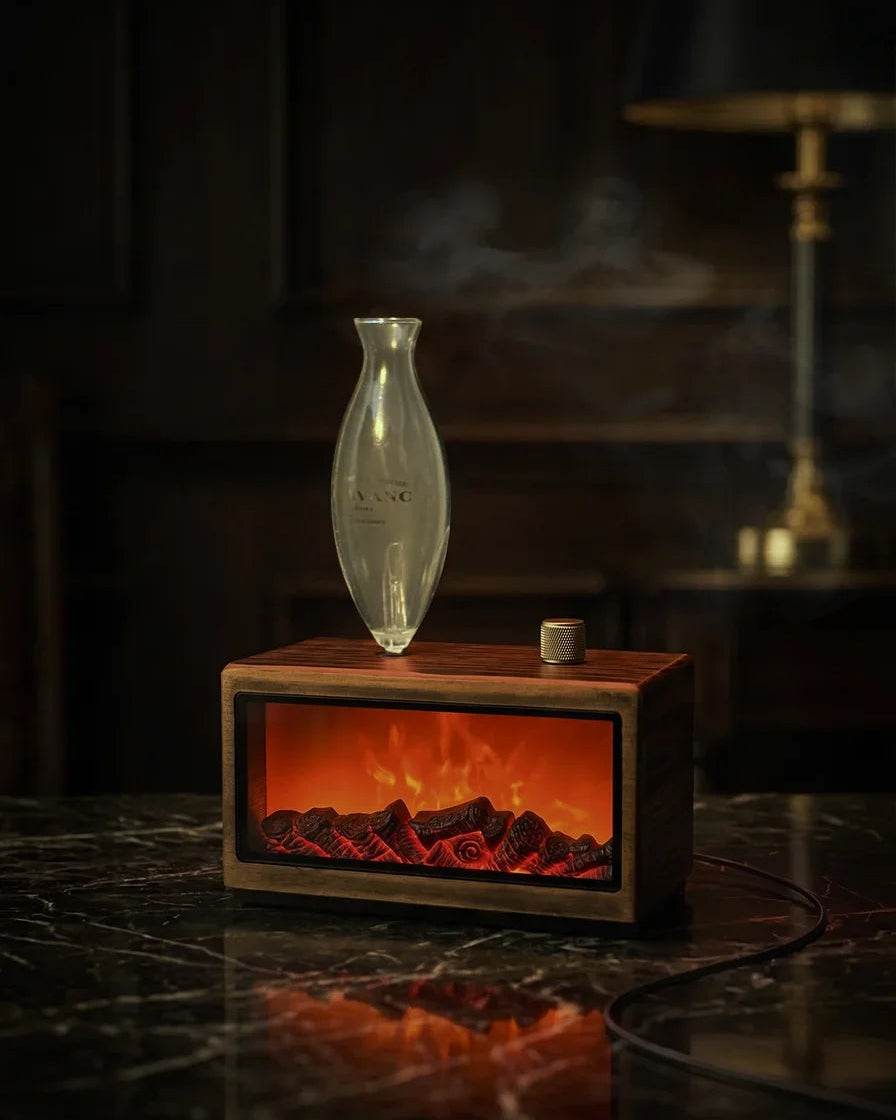 Gloryboundus Retro Fireplace Waterless Nebulizing Wood Diffuser - Essentials