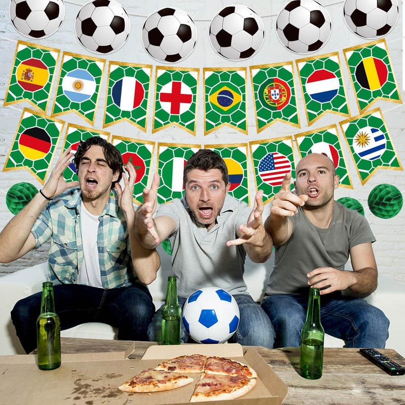🔥Last Day 60% OFF🔥2026 World Cup Party Decorations International Flags Banner Soccer Trophy & World Flags for Sports Events, Bars, Parties Classroom Decor