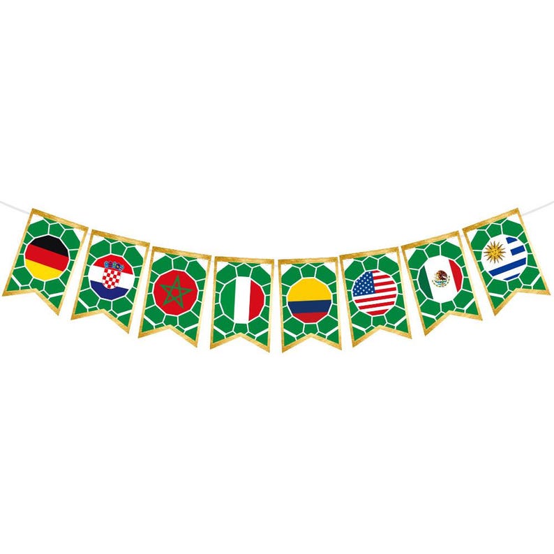 🔥Last Day 60% OFF🔥2026 World Cup Party Decorations International Flags Banner Soccer Trophy & World Flags for Sports Events, Bars, Parties Classroom Decor