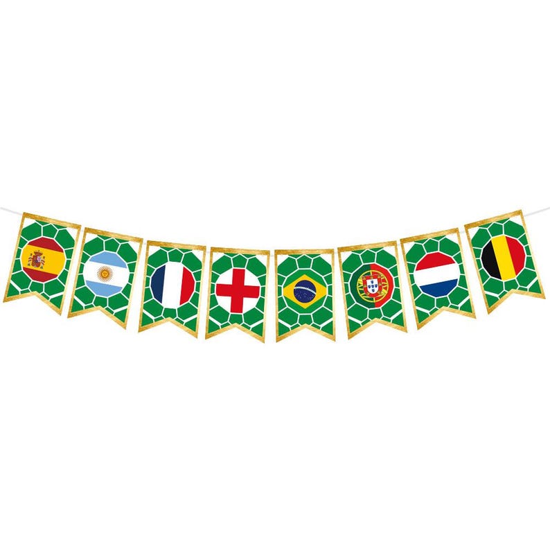 🔥Last Day 60% OFF🔥2026 World Cup Party Decorations International Flags Banner Soccer Trophy & World Flags for Sports Events, Bars, Parties Classroom Decor