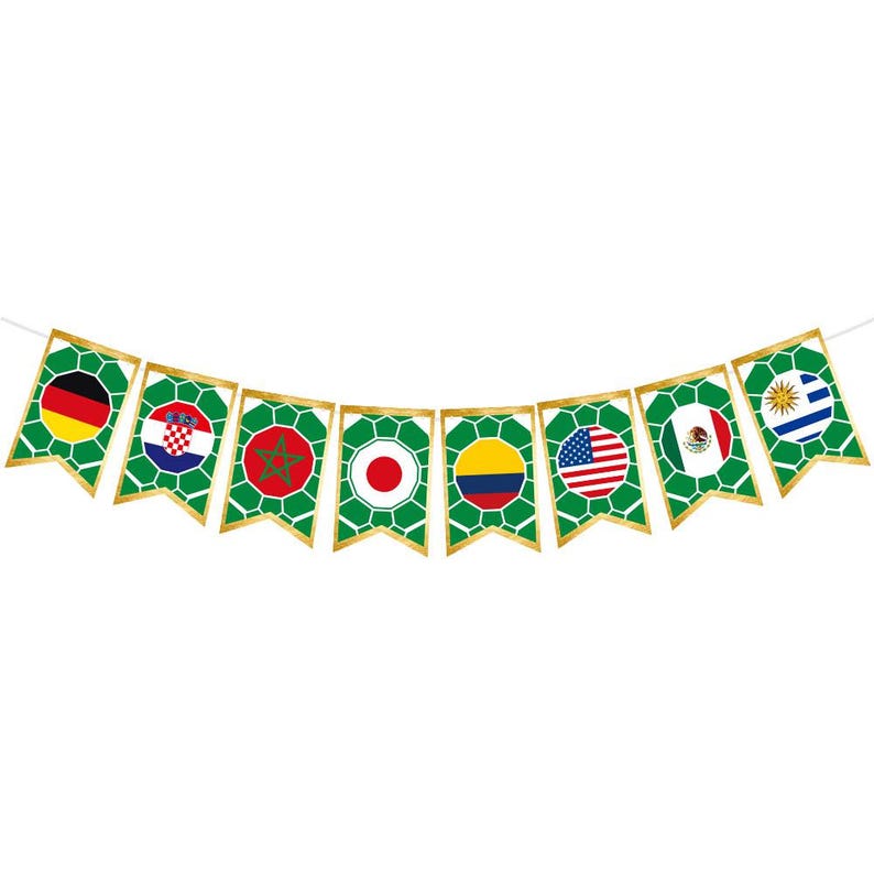 🔥Last Day 60% OFF🔥2026 World Cup Party Decorations International Flags Banner Soccer Trophy & World Flags for Sports Events, Bars, Parties Classroom Decor