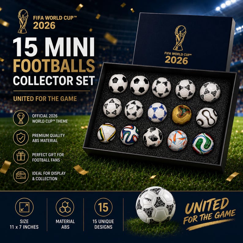 🔥Last Day 60% OFF🔥 2026 World Cup Mini Soccer Ball Set, Fathers Day Gift, Football Fan Collectible Box