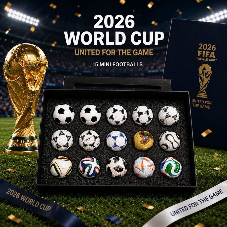 🔥Last Day 60% OFF🔥 2026 World Cup Mini Soccer Ball Set, Fathers Day Gift, Football Fan Collectible Box