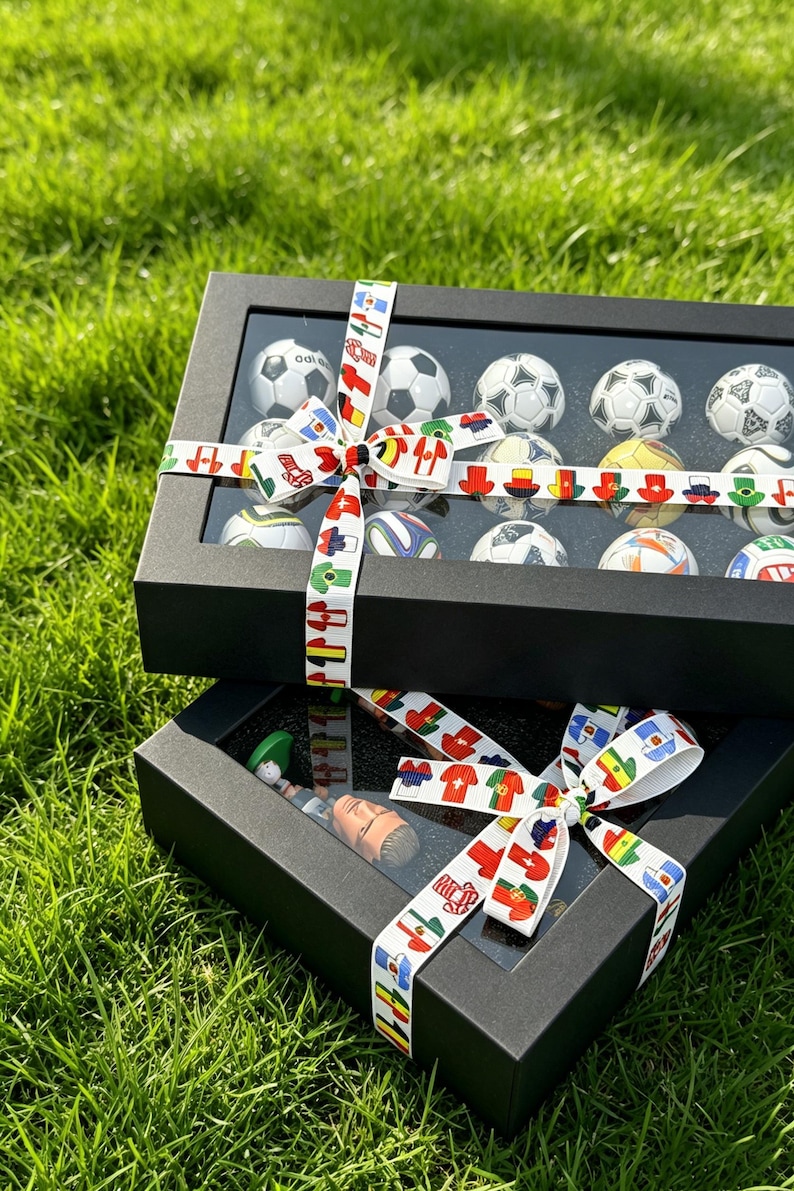 🔥Last Day 60% OFF🔥Soccer History Mini Football Collection | World Cup Mini Ball Ornament Gift Box Set | International Football Memorabilia Keepsake for Fans
