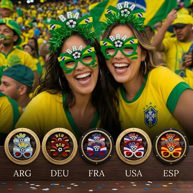 🔥Last Day 60% OFF🔥World Cup Fan Kit – 2026 World Cup Party Headbands & Glasses – National Team Soccer Accessories – Match Day Celebration Gear