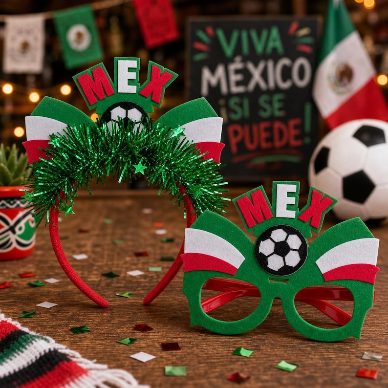🔥Last Day 60% OFF🔥World Cup Fan Kit – 2026 World Cup Party Headbands & Glasses – National Team Soccer Accessories – Match Day Celebration Gear