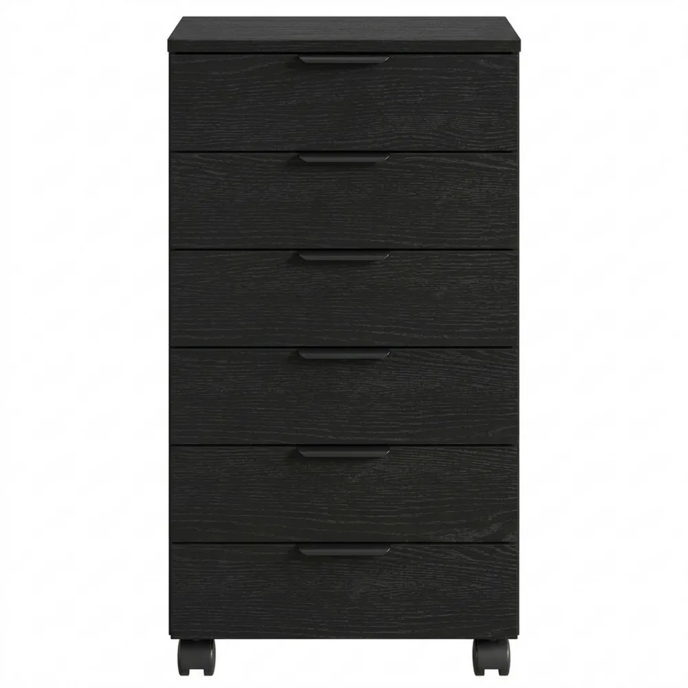 Mobiler Büroschrank mit 5 Schubladen, Schwarz, 40 x 40 x 70 cm
