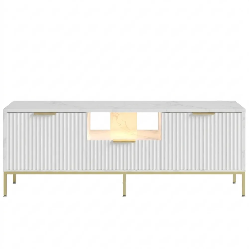 Moderner TV-Schrank mit Stauraum und Wellenmuster für Wohnzimmer