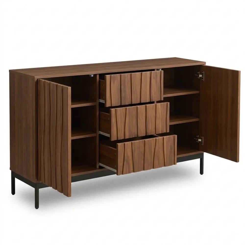 Schubladenschrank aus dunkler Eiche mit großem Stauraum