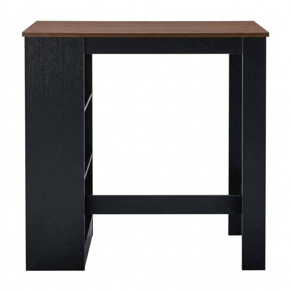 Moderner Bartisch mit Stauraum in Schwarz/Walnussoptik